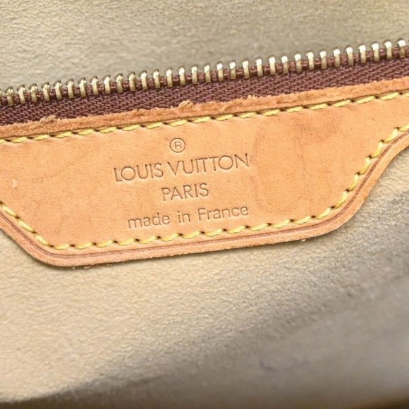 LOUIS VUITTON Logo Luco Shoulder Tote Bag Monogram Leather Brown - Picture 4 of 16